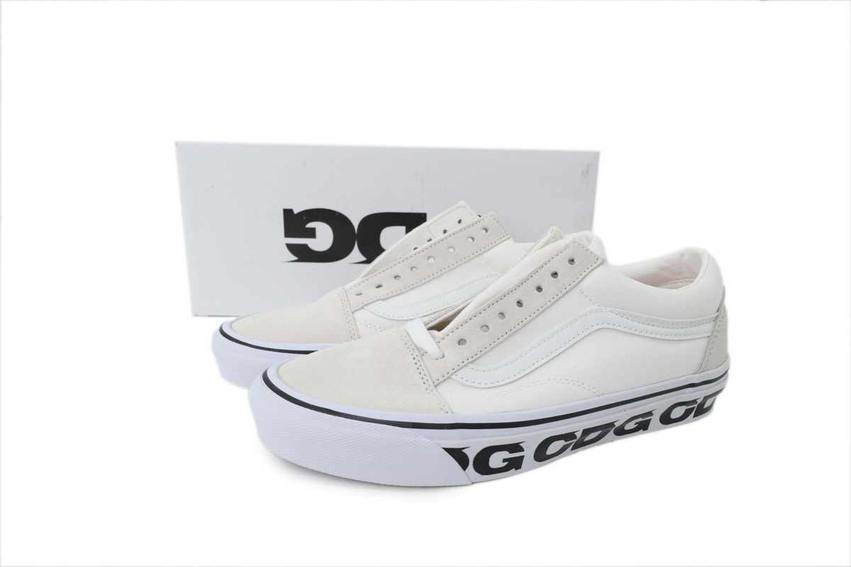 CDG x Vans OG Old Skool LX Sidewall White
