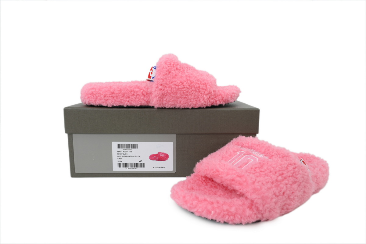 NBA x Balenciaga Furry Slides Powder