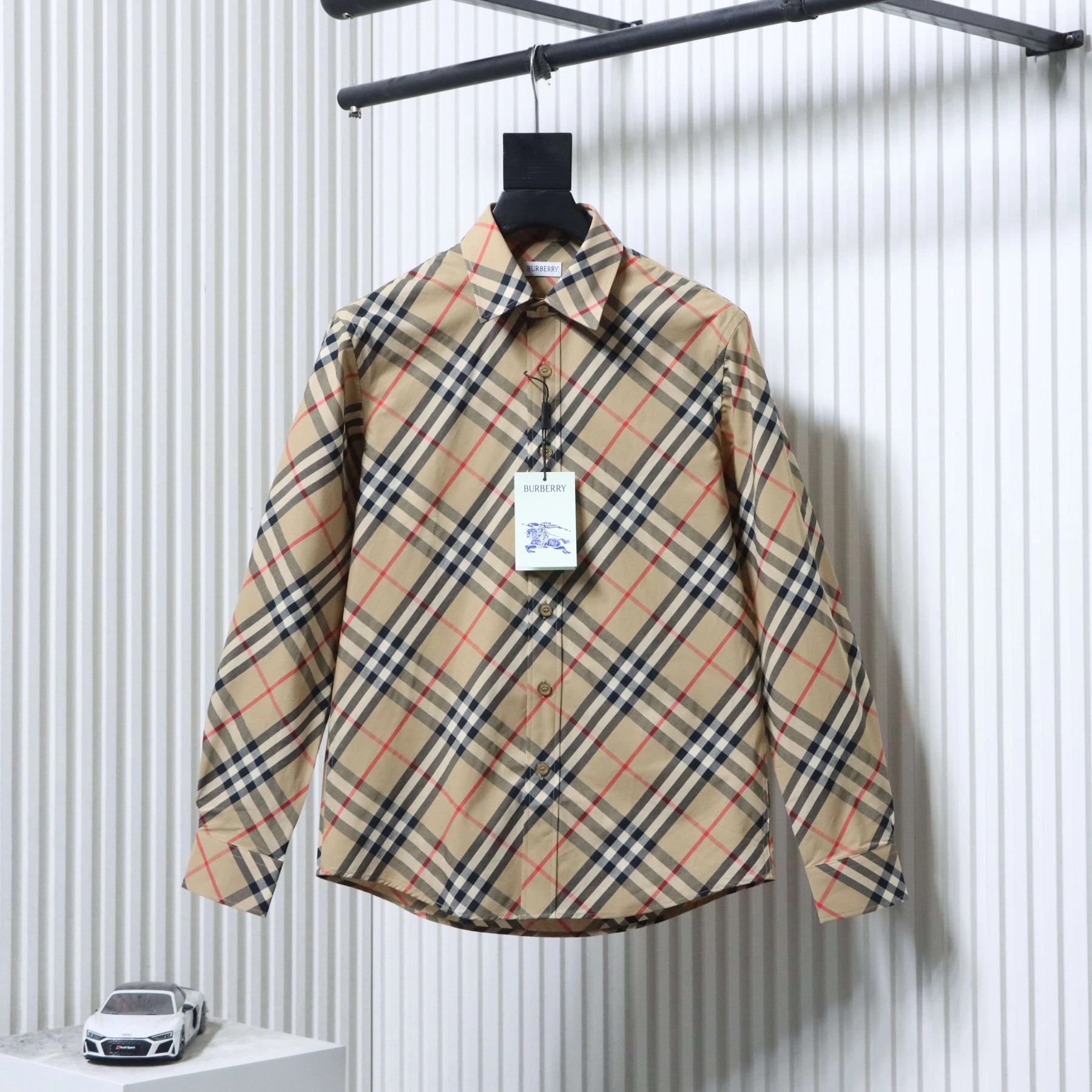 Burberry Long-Sleeve Cotton Twill Check Shirt