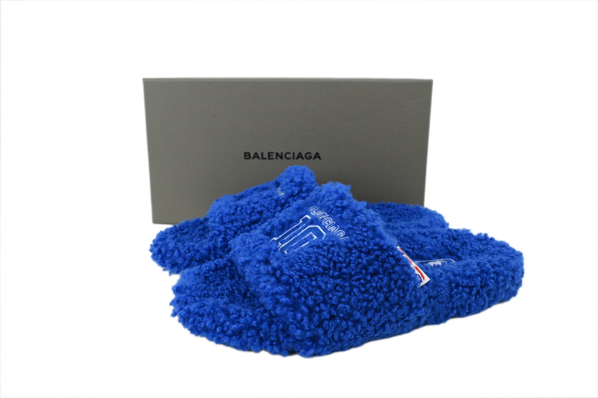 NBA x Balenciaga Furry Slides Blue