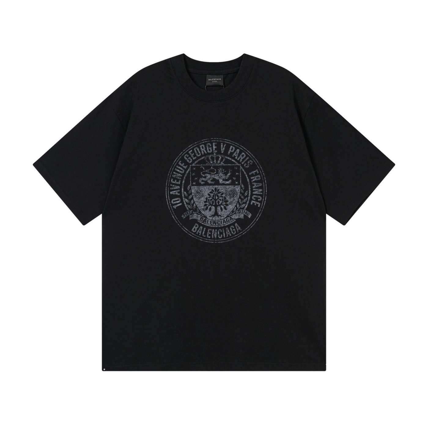 Balenciaga Retro Badge Icon Print T-Shirt Black/Gray