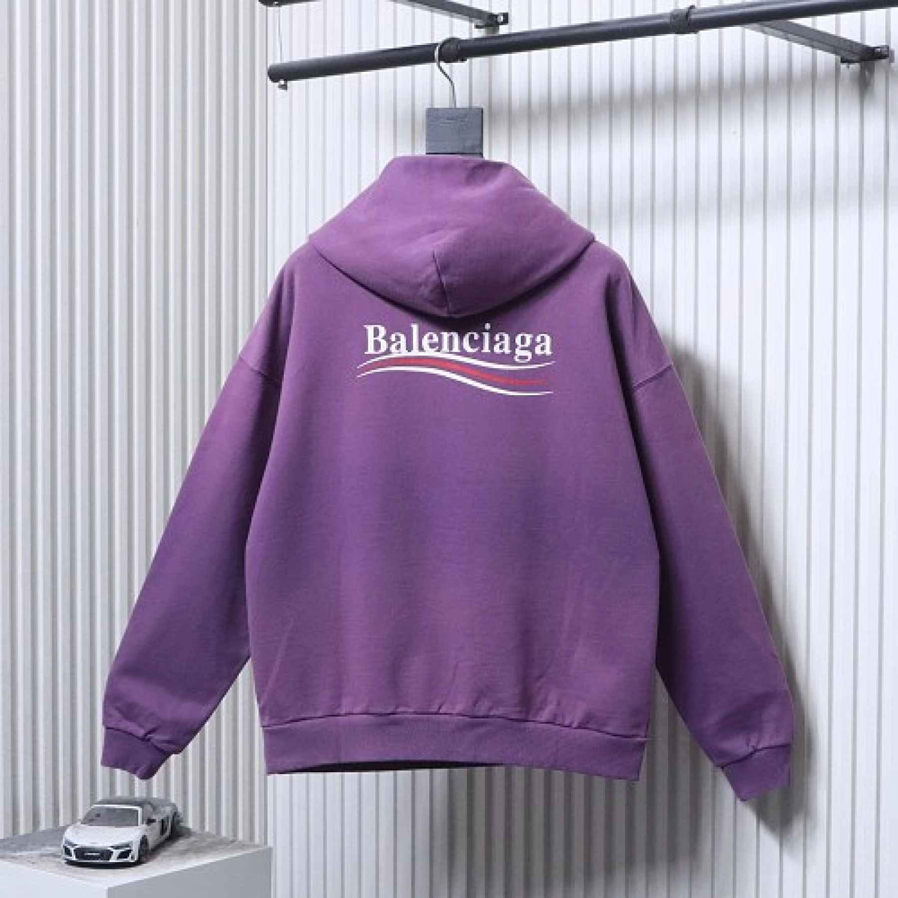 Balenciaga Political Campaign Medium Fit Hoodie Purple