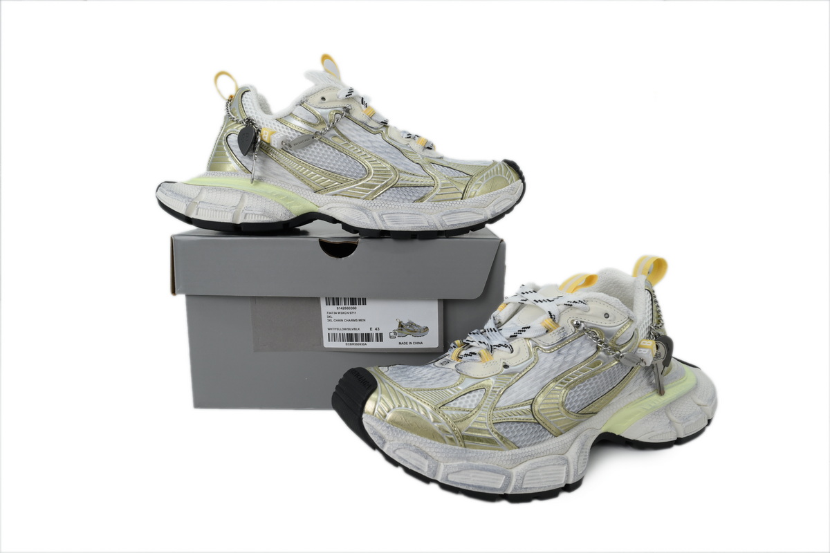 Balenciaga 3XL Sneaker White Yellow Silver 734734 W3XCN 9711