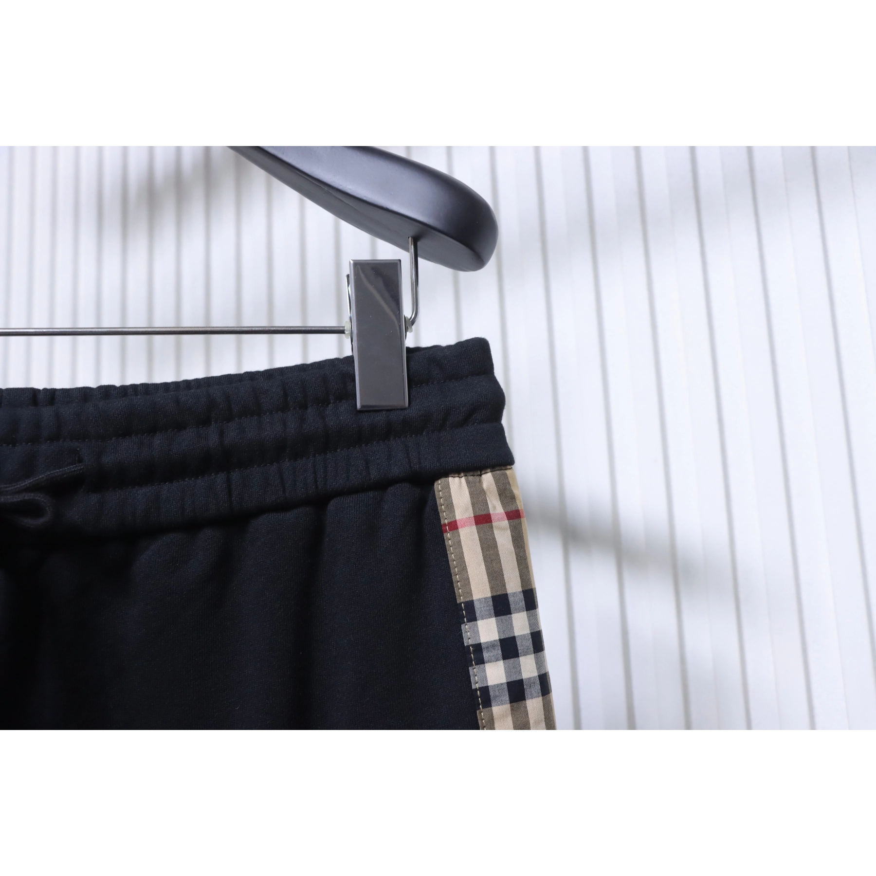 Burberry Side-Lettering Check Trousers Black