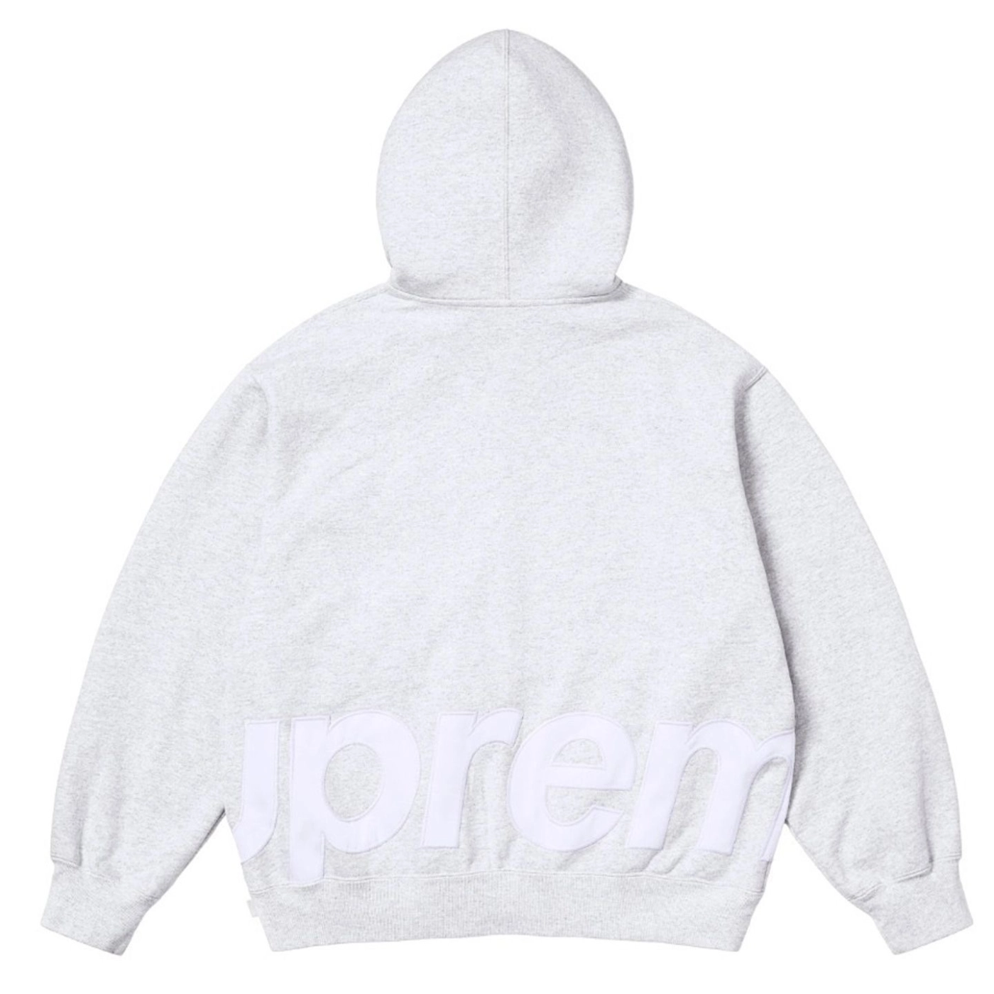 S 25SS Big Logo Zip Up Hoodie Grey