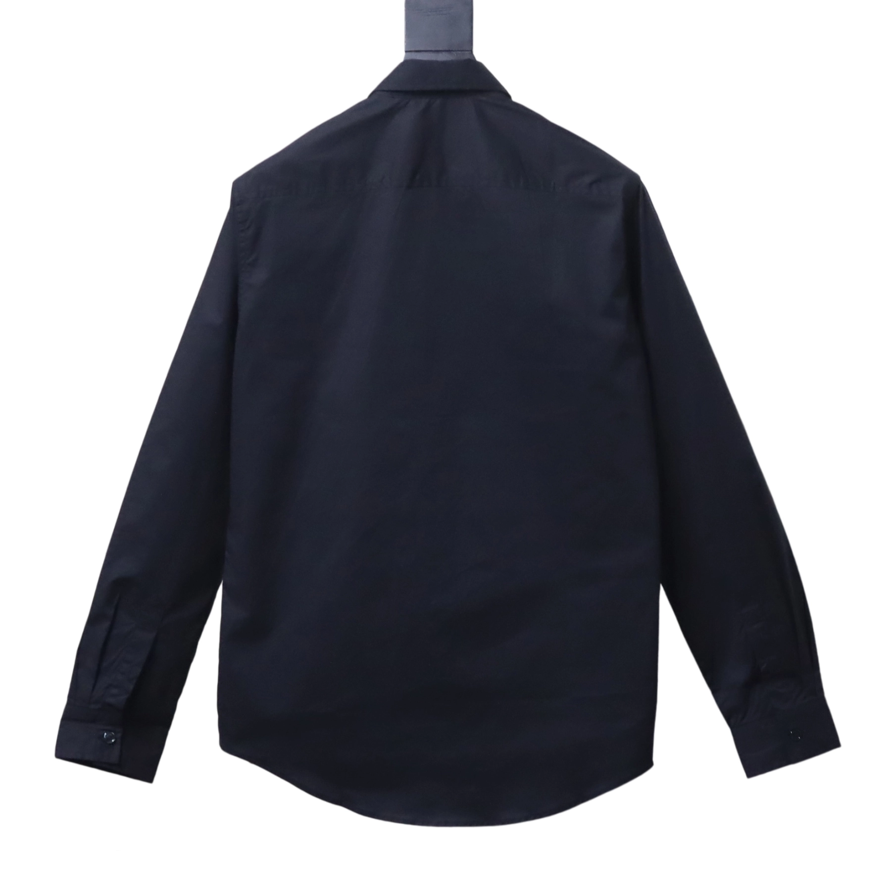 Burberry TB Logo Embroidered Cotton Shirt Black