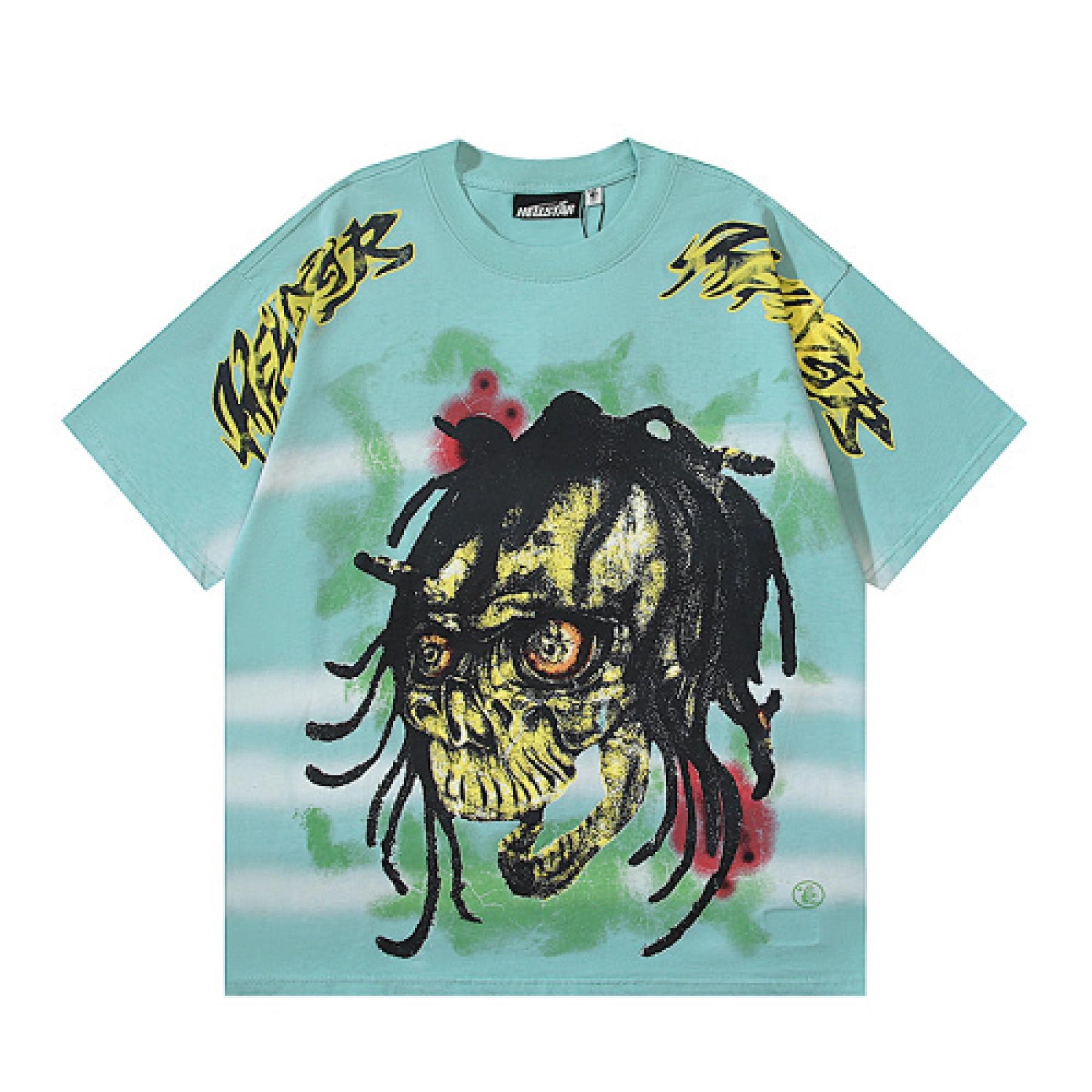 Hellstar Rasta Skull Tye-Dye T-Shirt Green