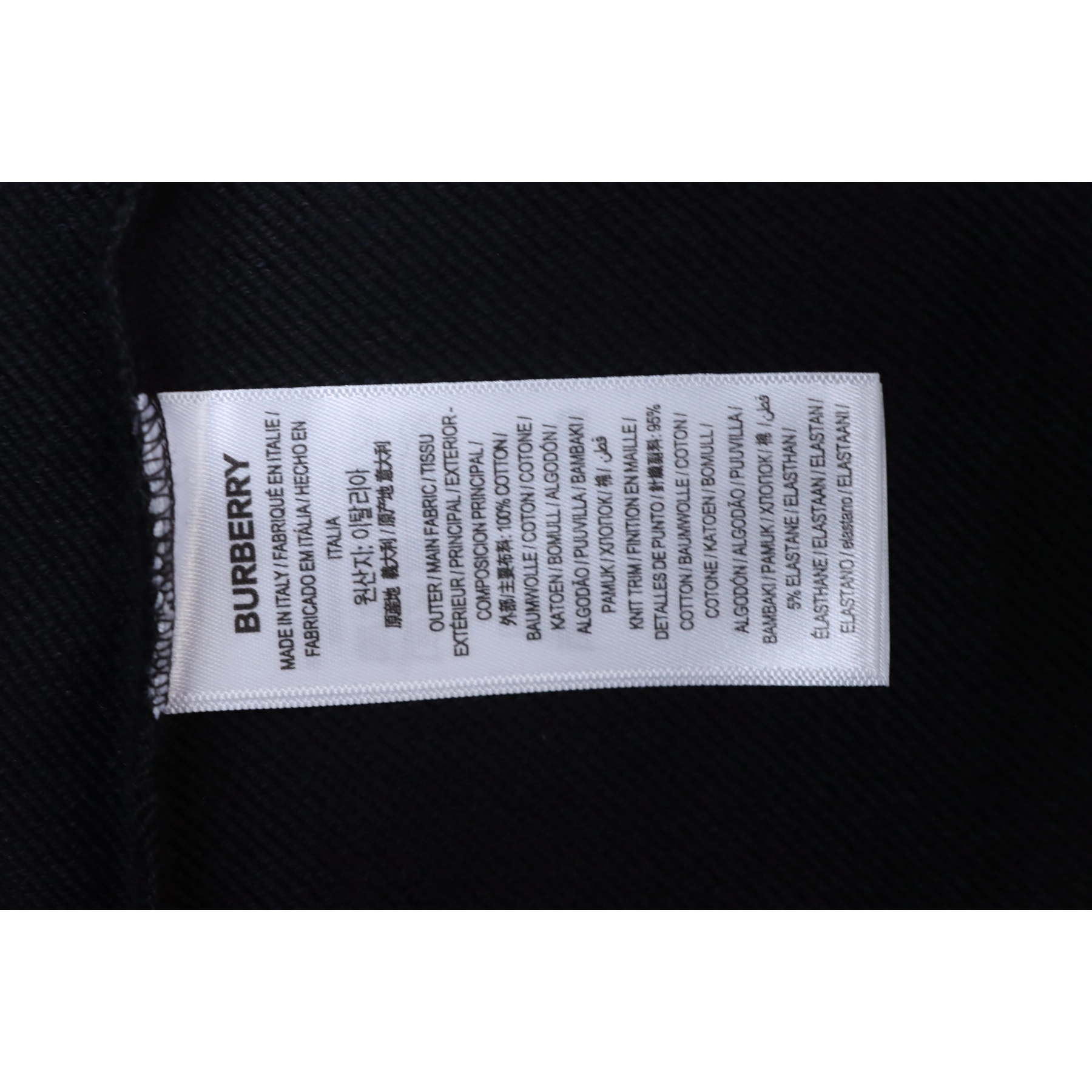 Burberry Check-Pocket Crewneck Sweatshirt Black