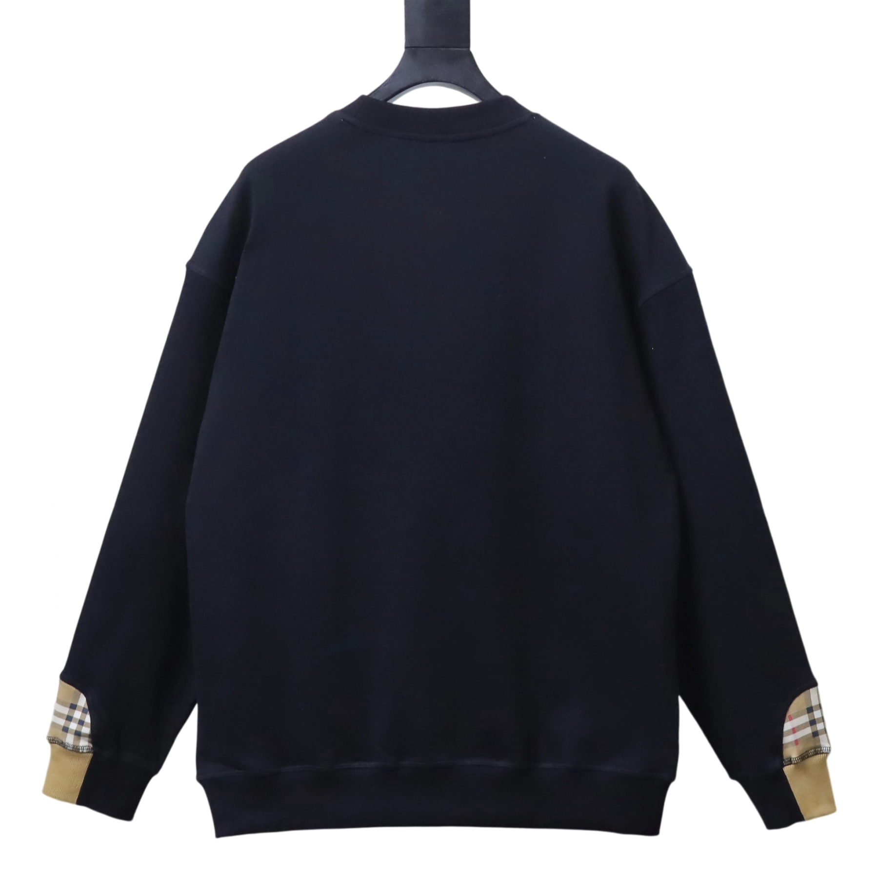 Burberry Check-Pocket Crewneck Sweatshirt Black