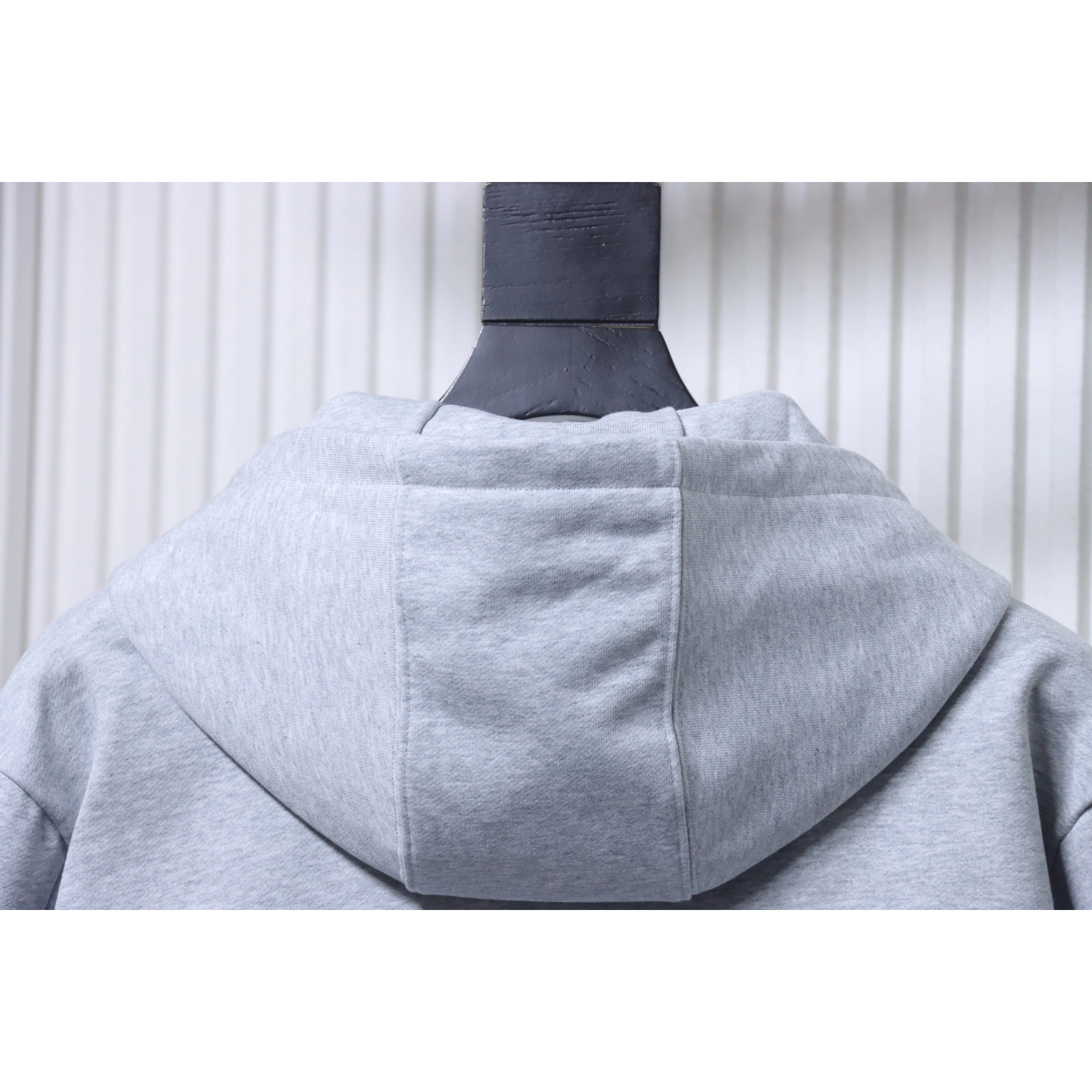 Burberry Zip-Up Hooded Jacket Side Check Print Panel Detai Grey