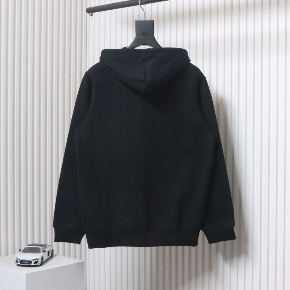 AMI Paris Ami de Coeur Cotton Zip Hoodie Black