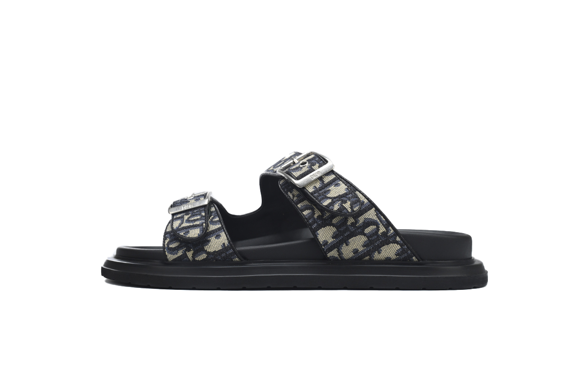 Dior Aqua Sandal Beige Black Dior Oblique Jacquard
