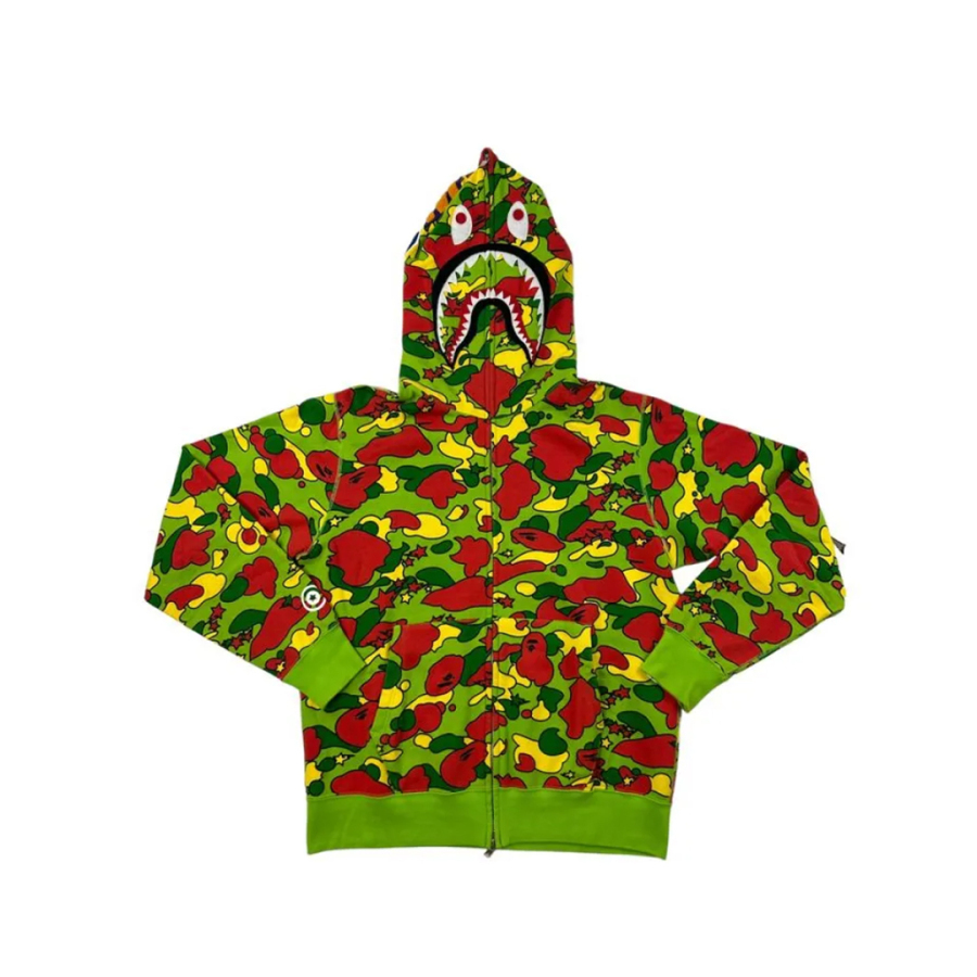 BAPE Psyche Camo Full Zip Shark Hoodie