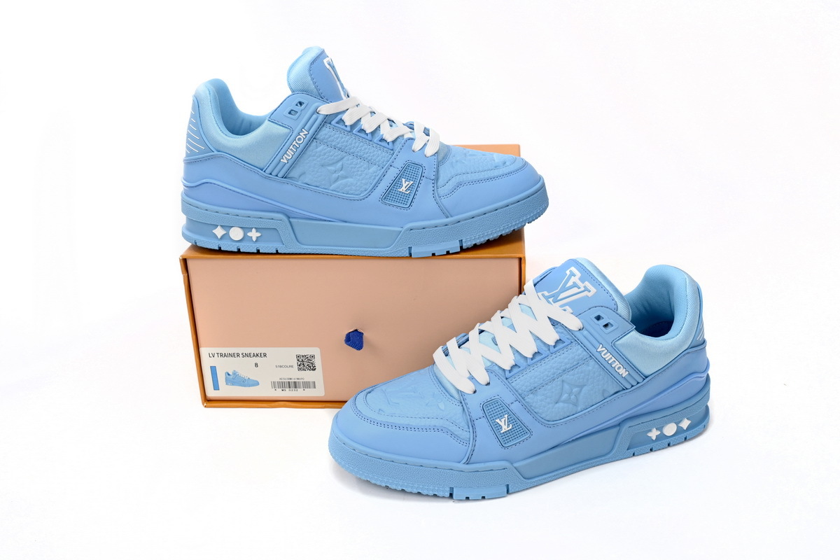Louis Vuitton Trainer All Blue Embossing 1AARFG