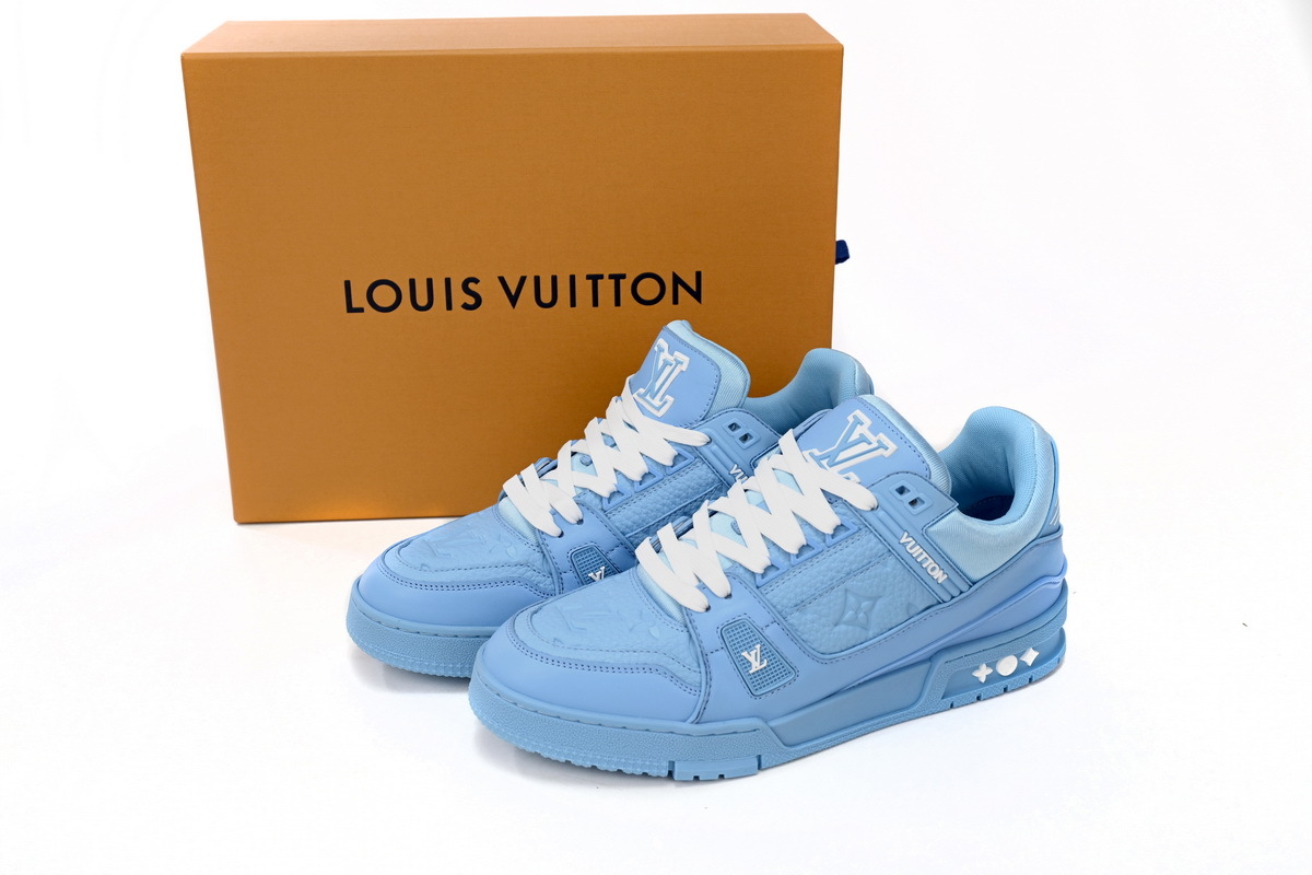 Louis Vuitton Trainer All Blue Embossing 1AARFG