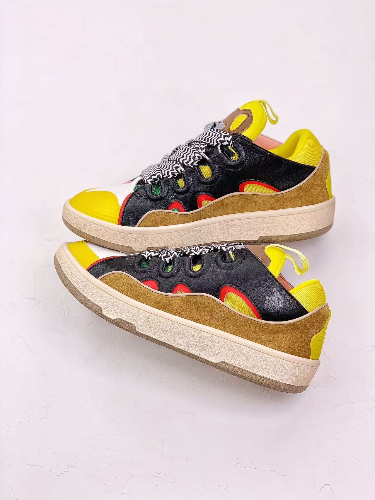 Lanvin Leather Curb Black Yellow