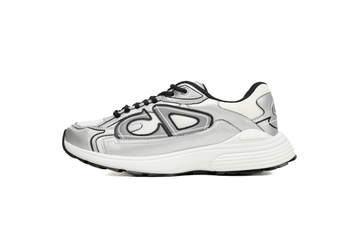 Dior Light Grey B30 Sneakers Black Silver 3SN279 ZMA1 6141