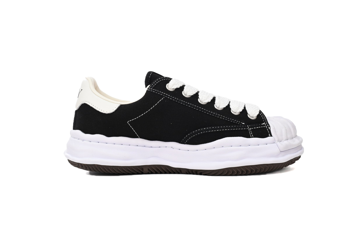 Maison MIHARA YASUHIRO OG Sole Canvas Low-top Sneaker Black And White Low NO.703
