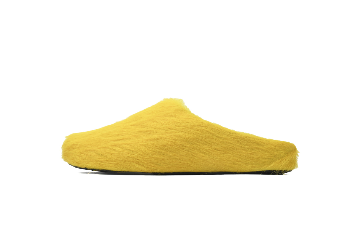 Marni Loafers Long-hair Calfskin Fussbett Sabot Yellow Slippers