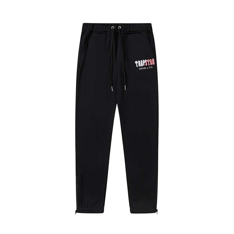 Trapstar Decoded Chenille Hoodie Tracksuit Black Grey Pink 8871