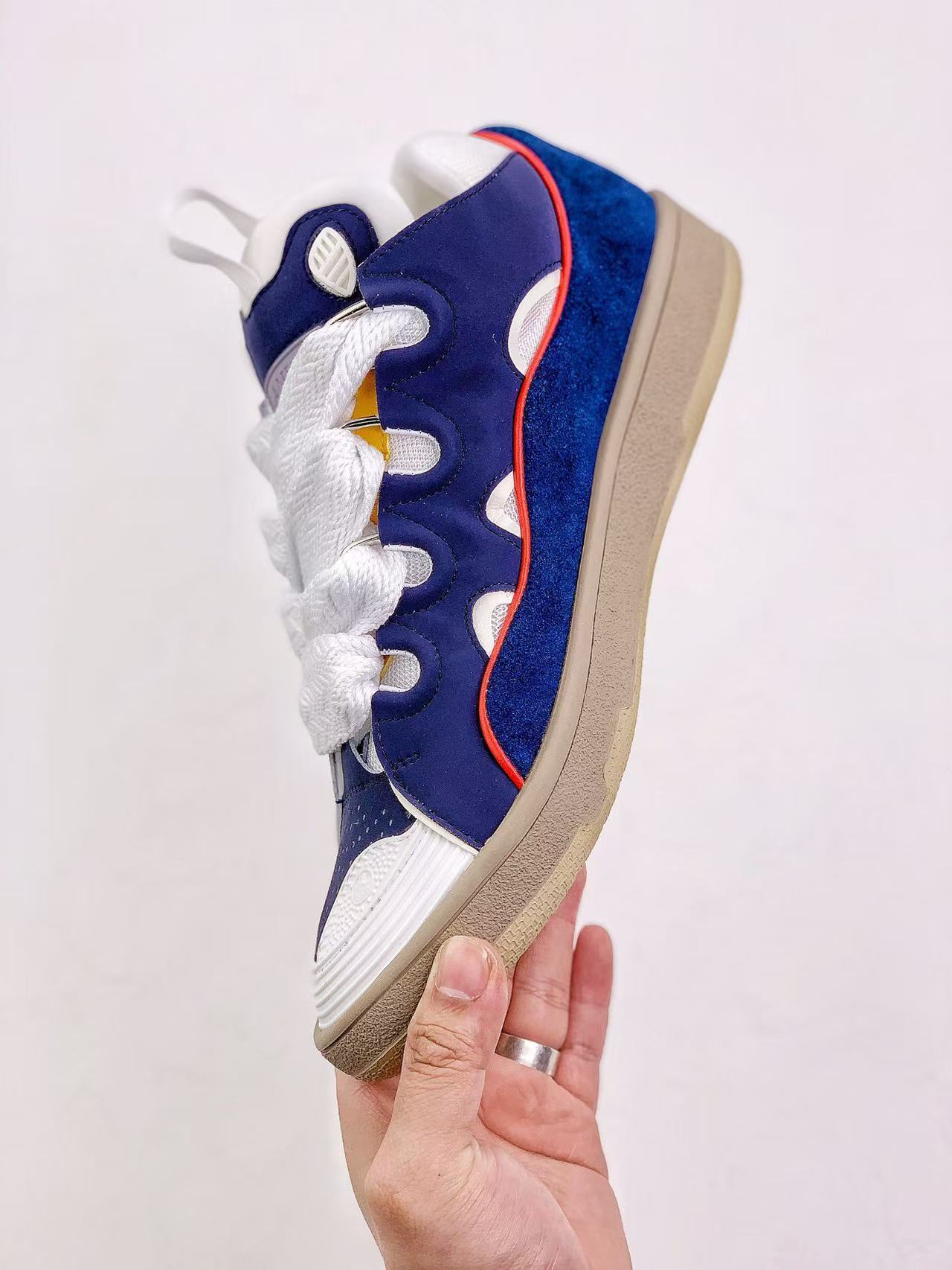 Lanvin Leather Curb Purple White