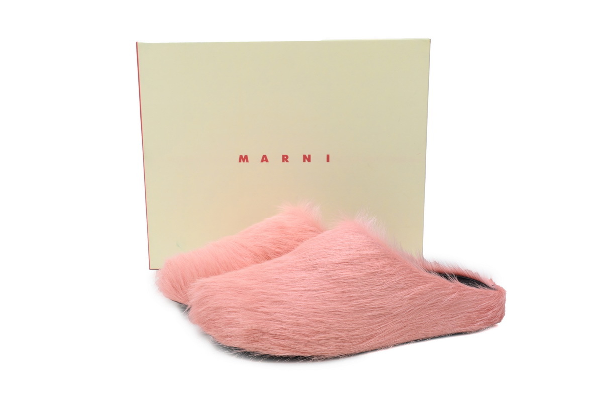 Marni Loafers Long-hair Calfskin Fussbett Sabot Pink Slippers