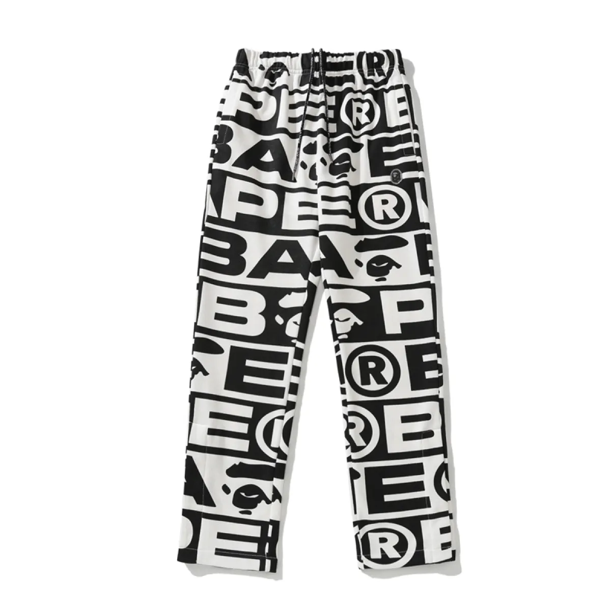 BAPE FW23 Full Print Letter Series Shark Loose Version Sweatpants
