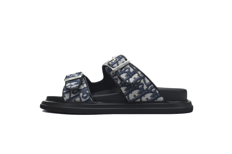 Dior Aqua Sandal Beige Blue Dior Oblique Jacquard