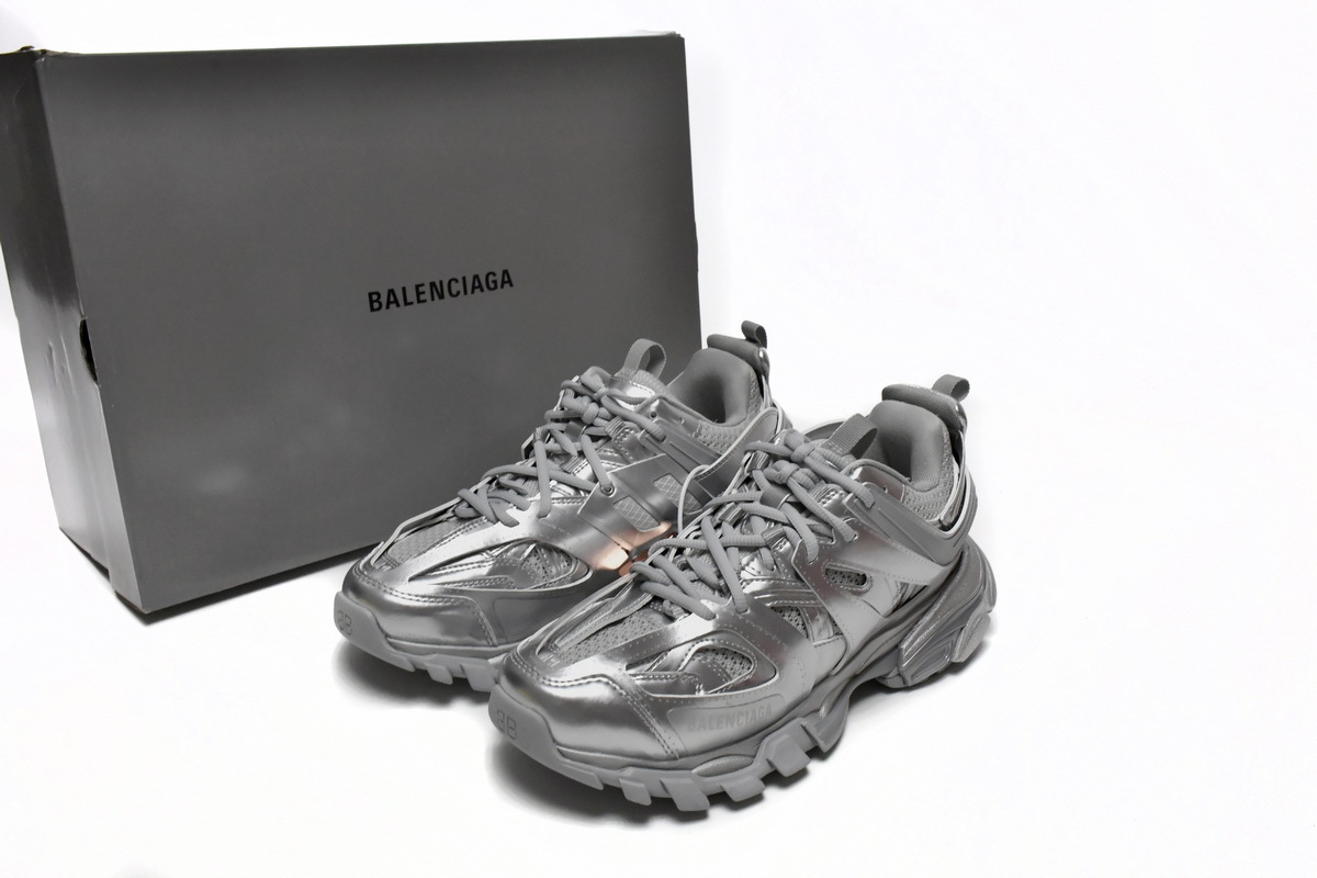 Balenciaga Track 2 Open Sneaker Bright Silver 542436 W2FS3 8100