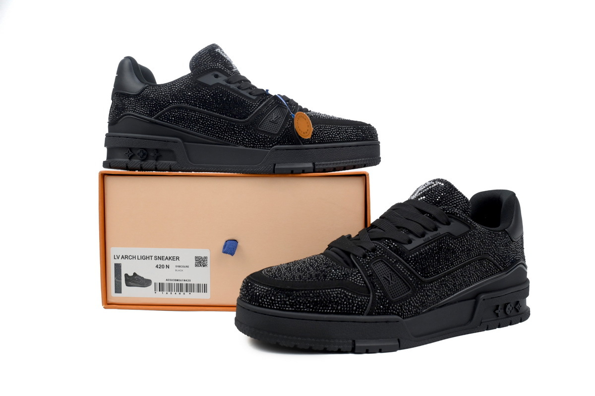 Louis Vuitton Trainer Black Crystals