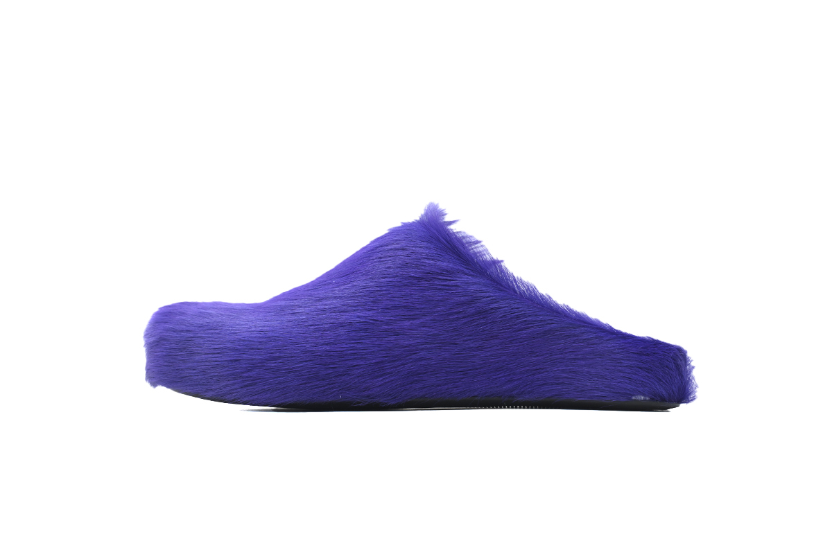 Marni Loafers Long-hair Calfskin Fussbett Purple Slippers