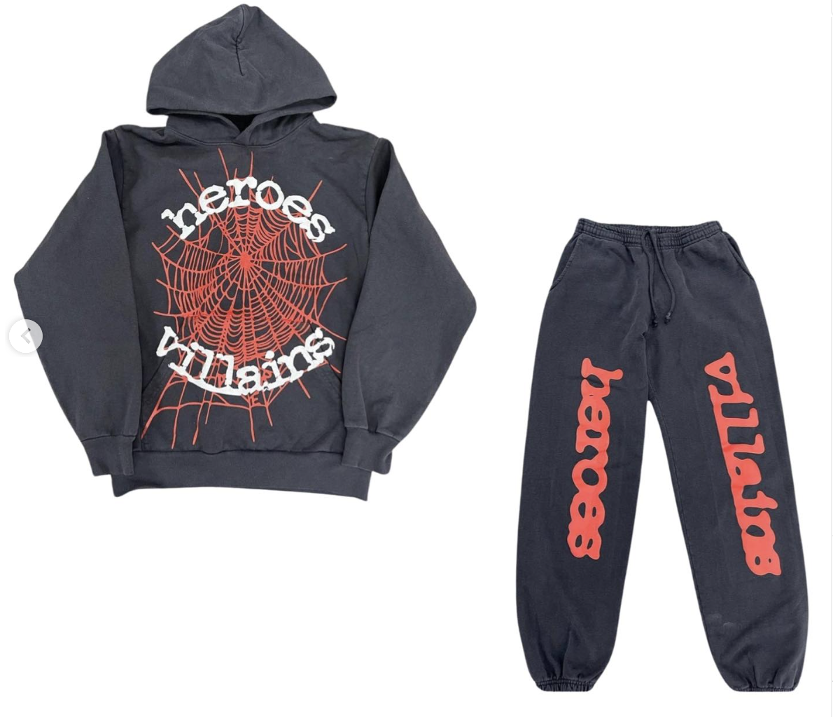 Combo Sale Sp5der Suit Grey Hoodie and Sweatpan
