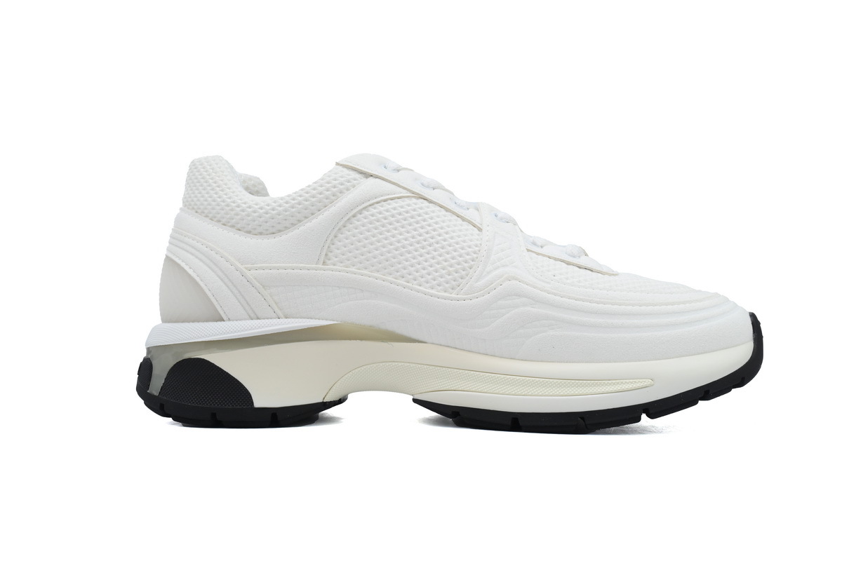 Chanel Fabric Laminated Low Top Sneakers White