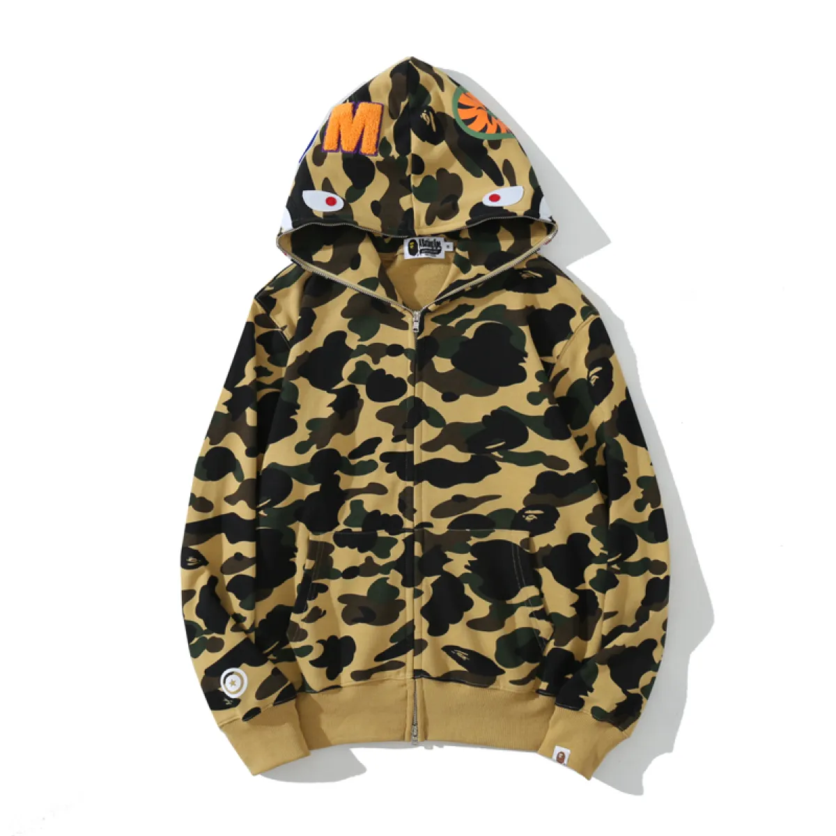 BAPE Cloro Camo Shark Full Zip Hoodie Yellow