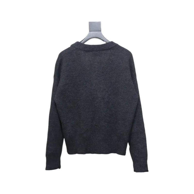 AMI Paris Ami de Coeur Cardigan Dark Grey