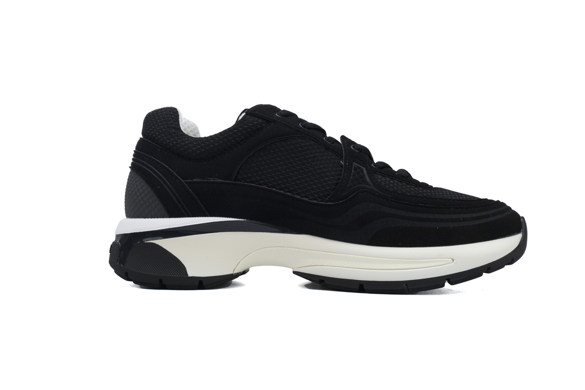 Chanel Fabric Laminated Low Top Sneakers Black
