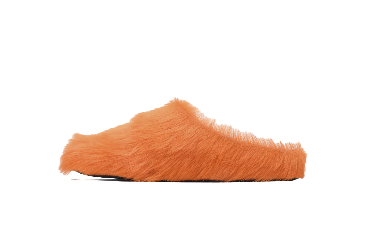 Marni Loafers Long-hair Calfskin Fussbett Sabot Orange Slippers
