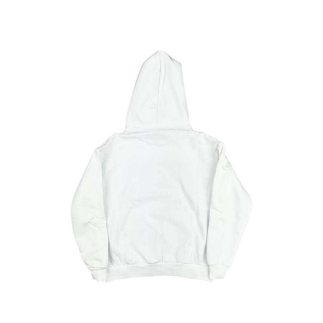Sp5der OG Rhinestone Logo Hoodie White