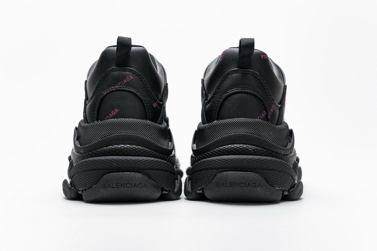 Balenciaga Triple S Letter Black Pink 524039 W2FA1 7635