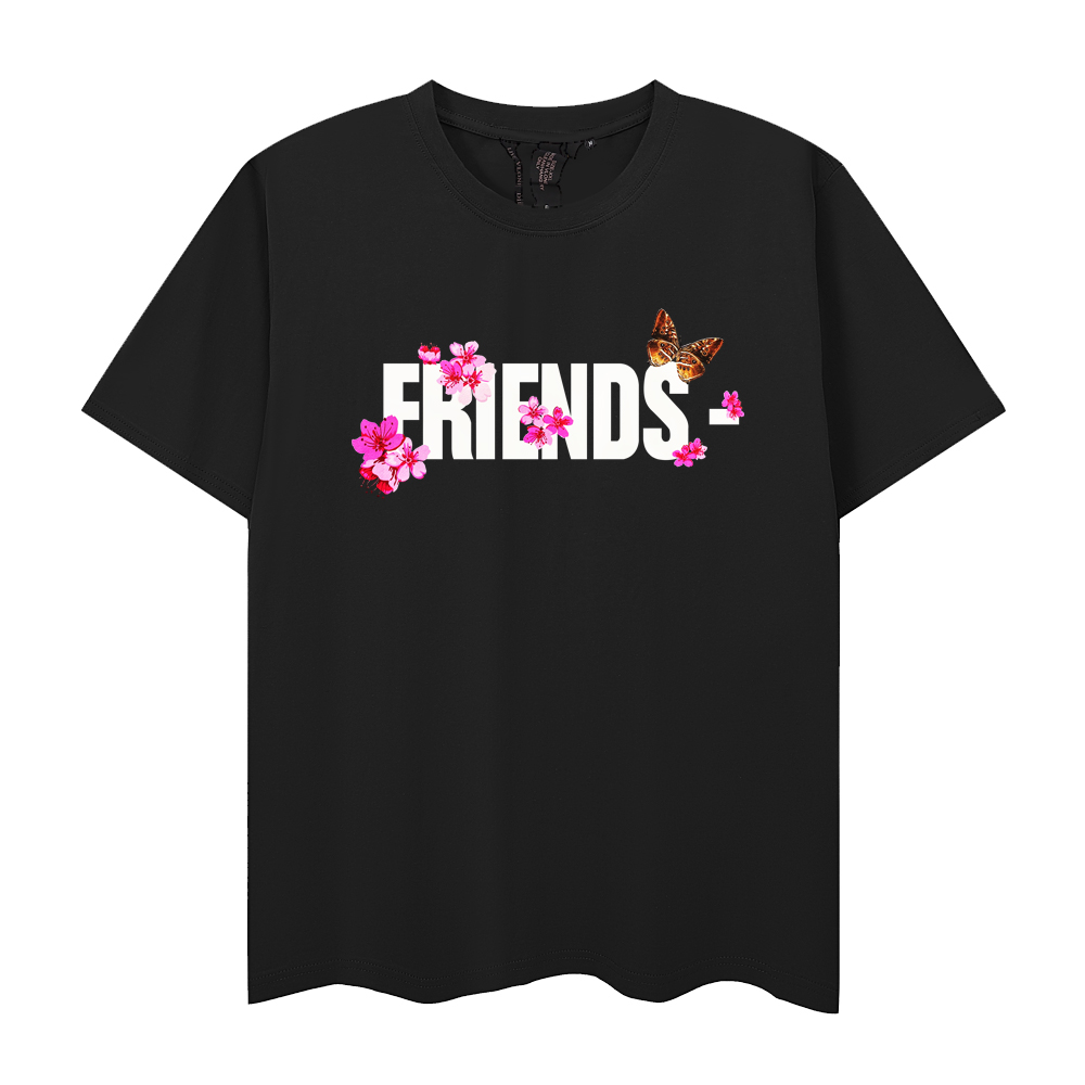 VLONE Shirt Butterfly Flowers T-shirt Black