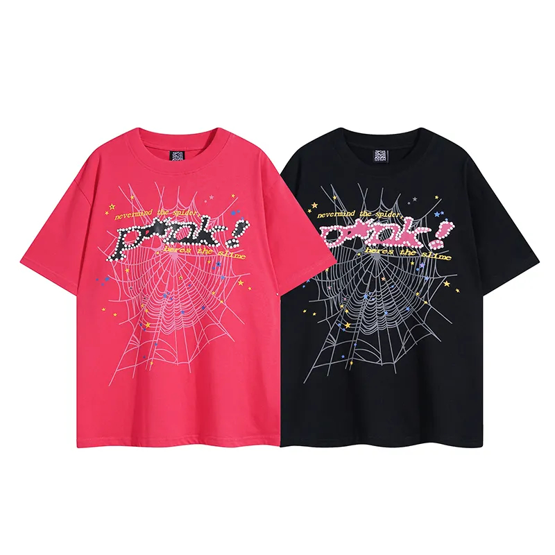 Sp5der Worldwide T-Shirt Black and Pink