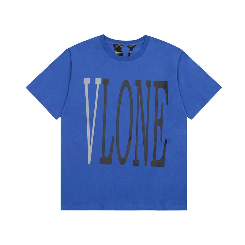 Vlone Shirt Reflective Letter Pattern Big V T-Shirt Blue