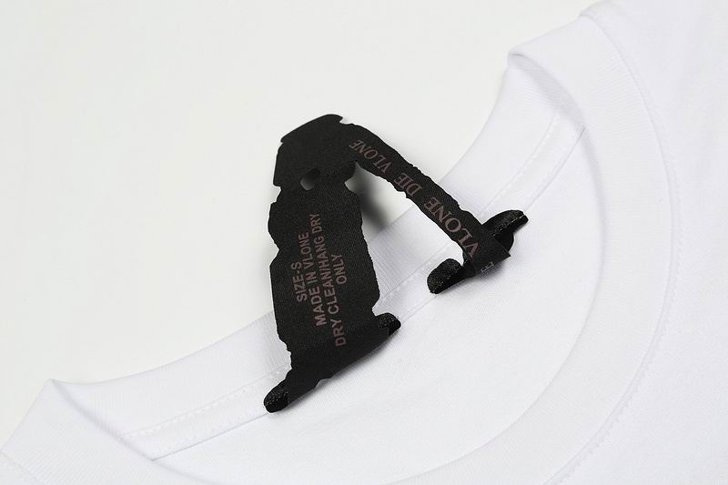 Vlone Shirt Reflective Letter Pattern Big V T-Shirt White