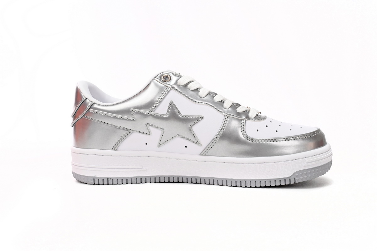 A Bathing Ape Bape Sta Low Silver 1H73 191 921