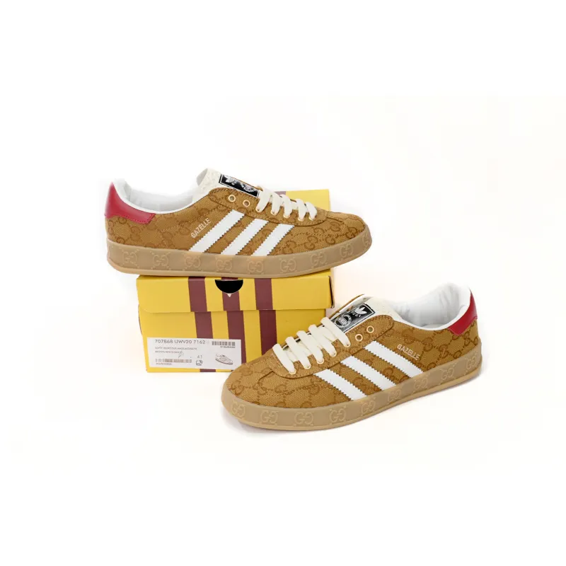 Adidas x Gucci Gazelle Beige Brown GG Monogram