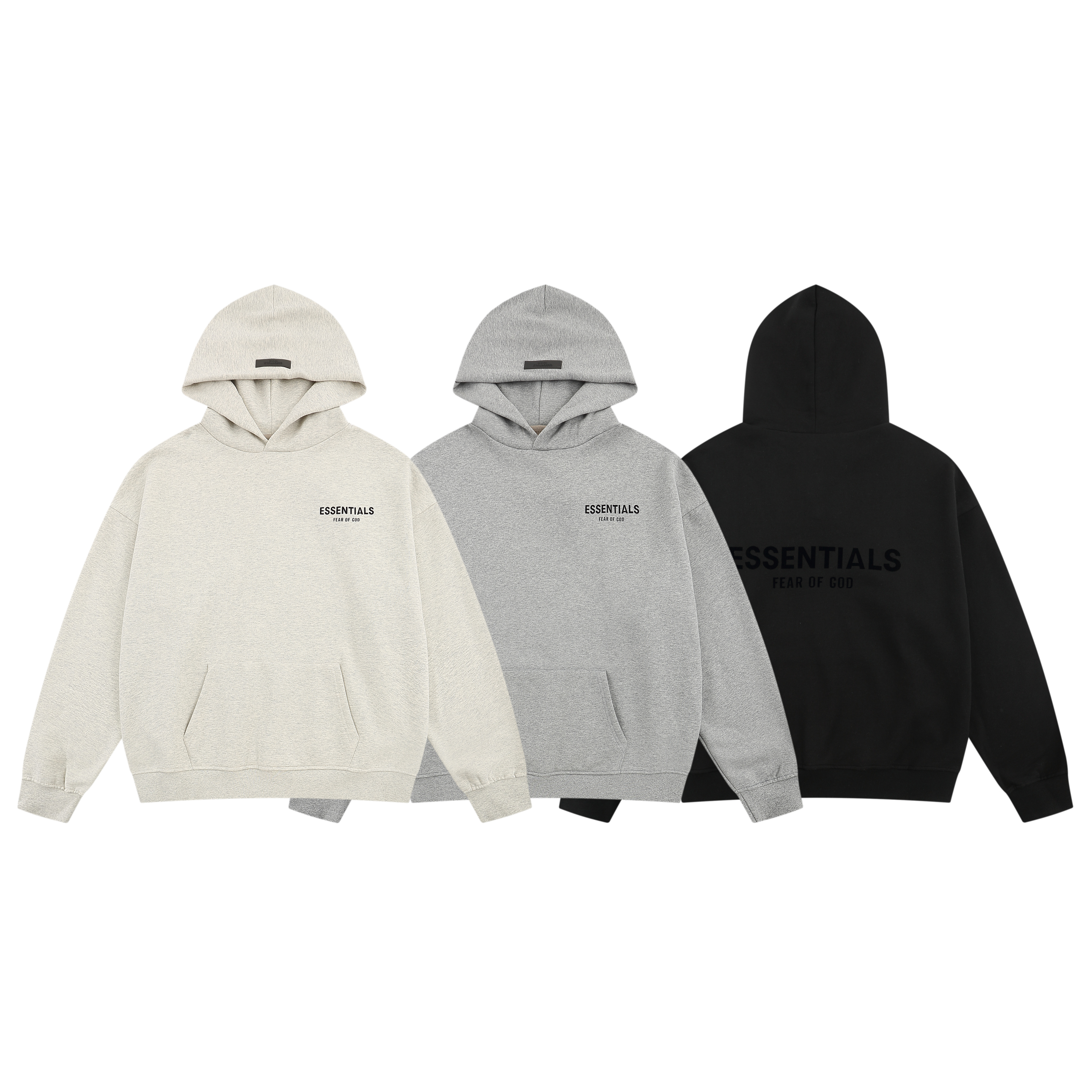 Fear Of God Essentials Pullover Tracksuit Black Grey White