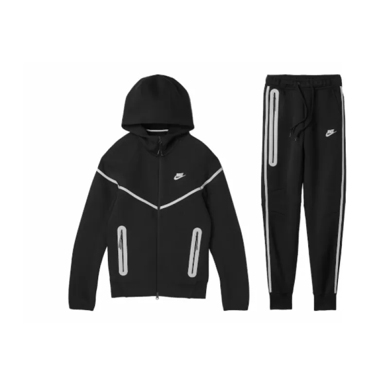 Nike Sportswear Tech Fleece Full Zip Reflective Details Set Black Silver