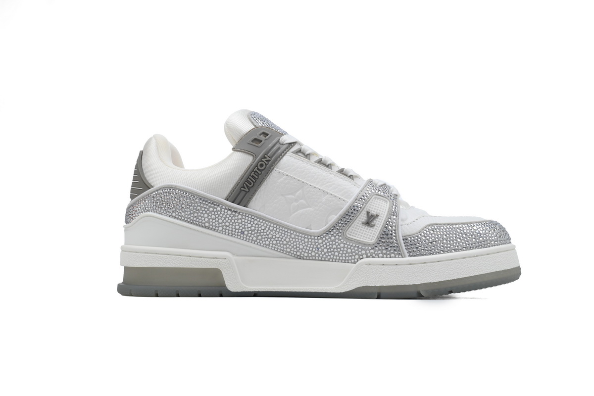 Louis Vuitton Trainer Grey White Swarovski