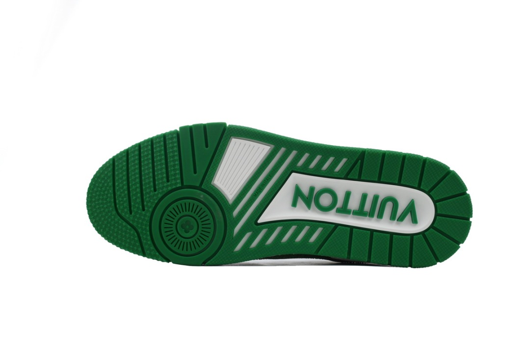Louis Vuitton Trainer Green White Swarovski