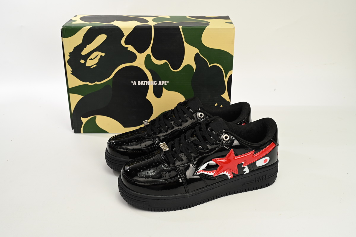 A Bathing Ape Bape Sta Low Black Shark 1H30 191 012